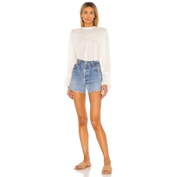 FREE PEOPLE Kelsey Flare Sleeve Blouse White - XS NWT - Picture 7 of 7